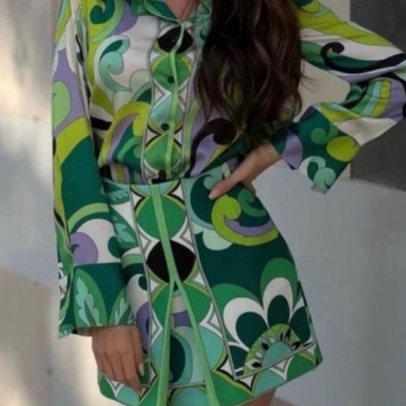ZARA Green Mod 60’s inspired skirt NWT XS ST Patrick’s Day SALE 🍀 💚 - Picture 7 of 10